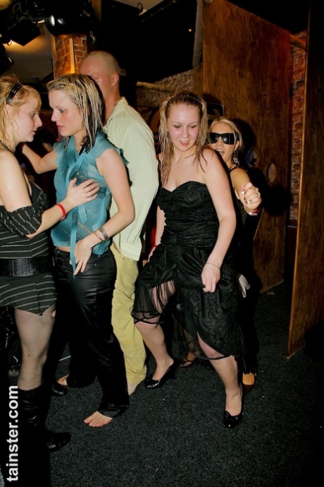 Sex starved party girls go cray for cock in uninhibited group club orgy