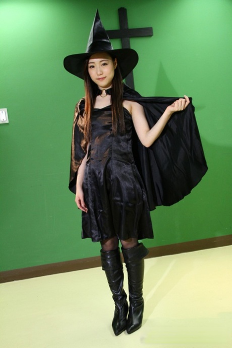 Japanese chicks practice the dark arts while wearing cosplay outfits