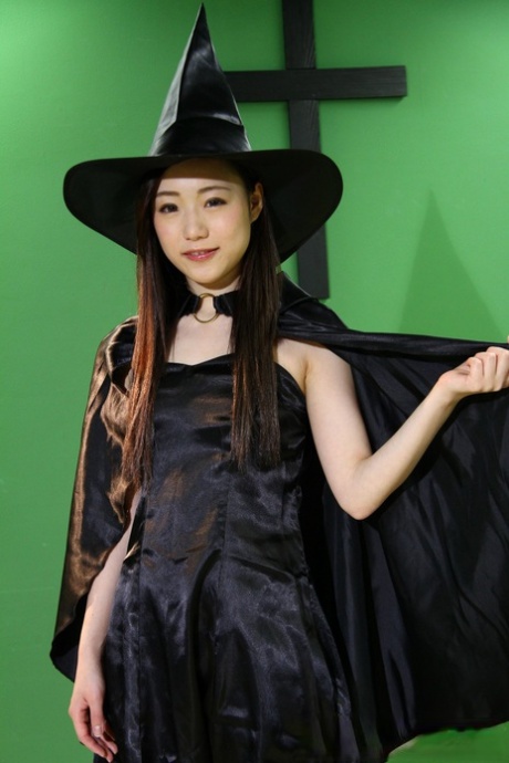 Japanese chicks practice the dark arts while wearing cosplay outfits