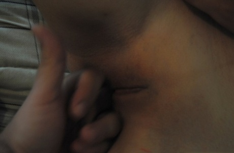 Tattooed teen amateur getting a POV fingering and sucking a small cock
