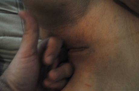 Tattooed teen amateur getting a POV fingering and sucking a small cock