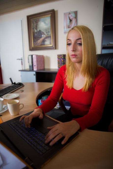 Barely legal blonde girl Liz Rainbow pleasures her very generous sugar daddy