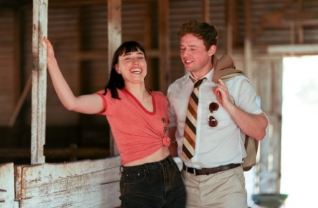 Amateur country girls Laney & Lucinda have a hot threesome in the barn