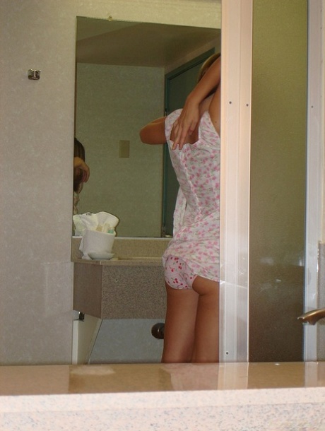 Beautiful teen Brie unveils her natural breasts and flaunts her bum
