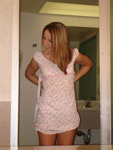 Beautiful teen Brie unveils her natural breasts and flaunts her bum