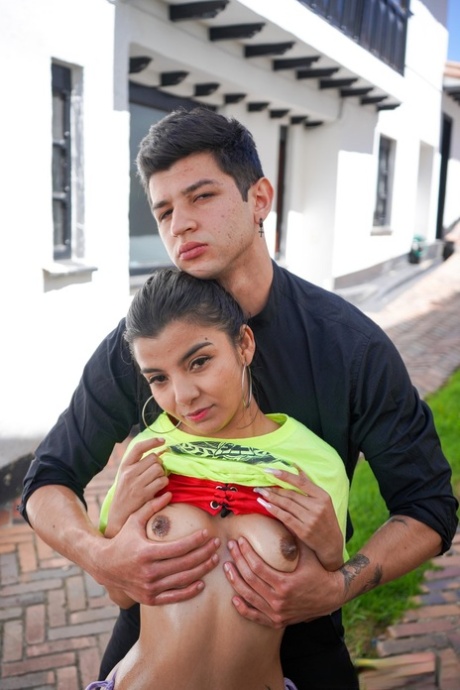 Tiny Latina teen Lola Canales gets grabbed by her ponytail & fucked doggystyle